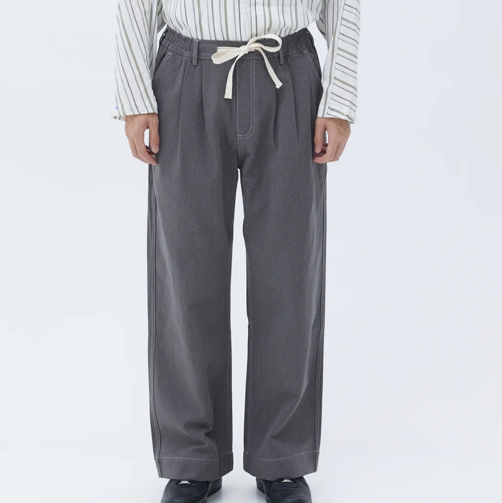 Roaringwild SS2021 Wide Leg Pants 100% Cotton in Grey Oversize S